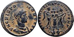 Ancient Coins - Crispus, as Caesar, Æ Nummus. Lugdunum, AD 320. Extremely rare .