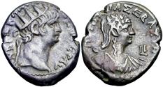 Ancient Coins - EGYPT, Alexandria. Nero, with Poppaea. AD 54-68.
