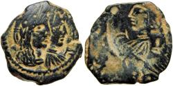 Ancient Coins - NABATAEA. Aretas IV, with Shaqilat. 9 BC-AD 40. Extremely Retrograde .