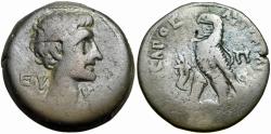 Ancient Coins - Octavian, 32 – 29 BC; Diobol or 80 Drachms, Alexandria circa 30-28.