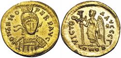 Ancient Coins - Zeno AV Solidus. Constantinople, AD 476-491.