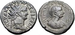 Ancient Coins - EGYPT, Alexandria. Nero, with Poppaea. AD 54-68. BI Tetradrachm.