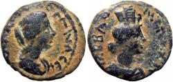 Ancient Coins - Arabia. Rabbathmoba Julia Domna Augusta , under the rule of her husband (AD 193-217). Extremely rare.