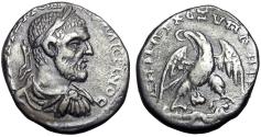 Ancient Coins - SAMARIA, Caesarea Maritima. Macrinus. 217-218 CE. AR T