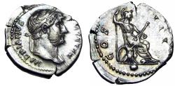 Ancient Coins - Hadrian. AD 117-138. AR Denarius .