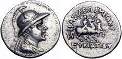 Ancient Coins - BAKTRIA, Greco-Baktrian Kingdom. Eukratides I, circa 170-145 BC.