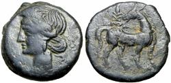 Ancient Coins - North Africa, Carthage Æ . Circa 221-210 BC.