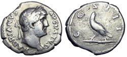 Ancient Coins - Hadrian AR Denarius. Rome, AD 125-128.