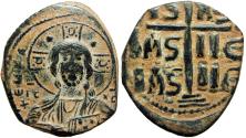 Ancient Coins - Anonymous Folles. temp. Romanus III, circa 1028-1034. Good portrait of Christ.