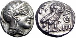 Ancient Coins - Athens, AR Tetradrachm. Circa 454-404 BC.