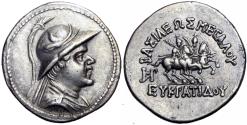 Ancient Coins - BAKTRIA, Greco-Baktrian Kingdom. Eukratides I, circa 170-145 BC.