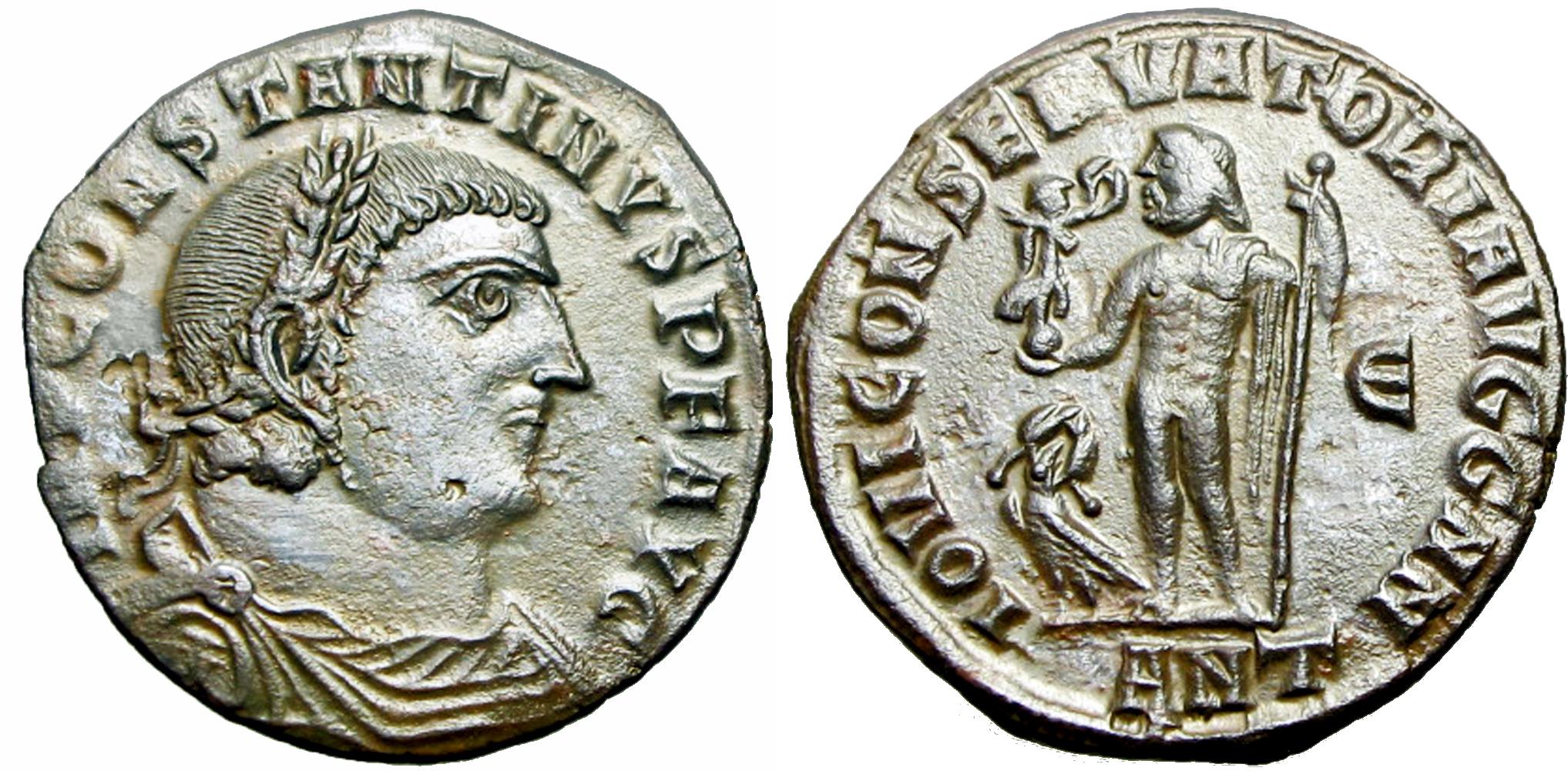 Constantine I Æ Nummus. Antioch, circa AD 315-316. | Roman Imperial Coins
