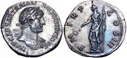 Ancient Coins - Hadrian. AD 117-138. AR Denarius, stunning with old cabinet toning. EX ROBERT O. EBERT COLLECTION.