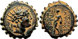 Ancient Coins - Antiochos VI Dionysos (144-142 BC). Ake mint, Extremely rare, never offered in any auction before.