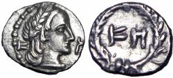 Ancient Coins - NABATAEA. Aretas. 9 BC. AR 1/4 Drachm, unpublished new type.
