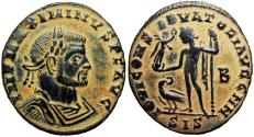 Ancient Coins - Maximinus Daia.Siscia, 313 AD. Æ follis