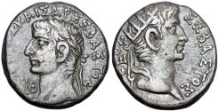 Ancient Coins - EGYPT, Alexandria. Tiberius, with Divus Augustus. AD 14-37.
