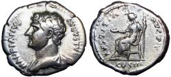 Ancient Coins - Hadrian, AR denarius. Rome, AD 134-138.