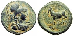 Ancient Coins - CILICIA, Aigeai. 34/3 BC. Æ Unit (2.53 g, 12h). Dated Caesarian Era 14 (34/3 BC)