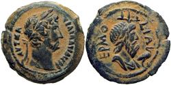 Ancient Coins - Hadrian Æ Obol of Alexandria, Egypt. Dated RY 11 = AD 126/7. the finest of rare type.