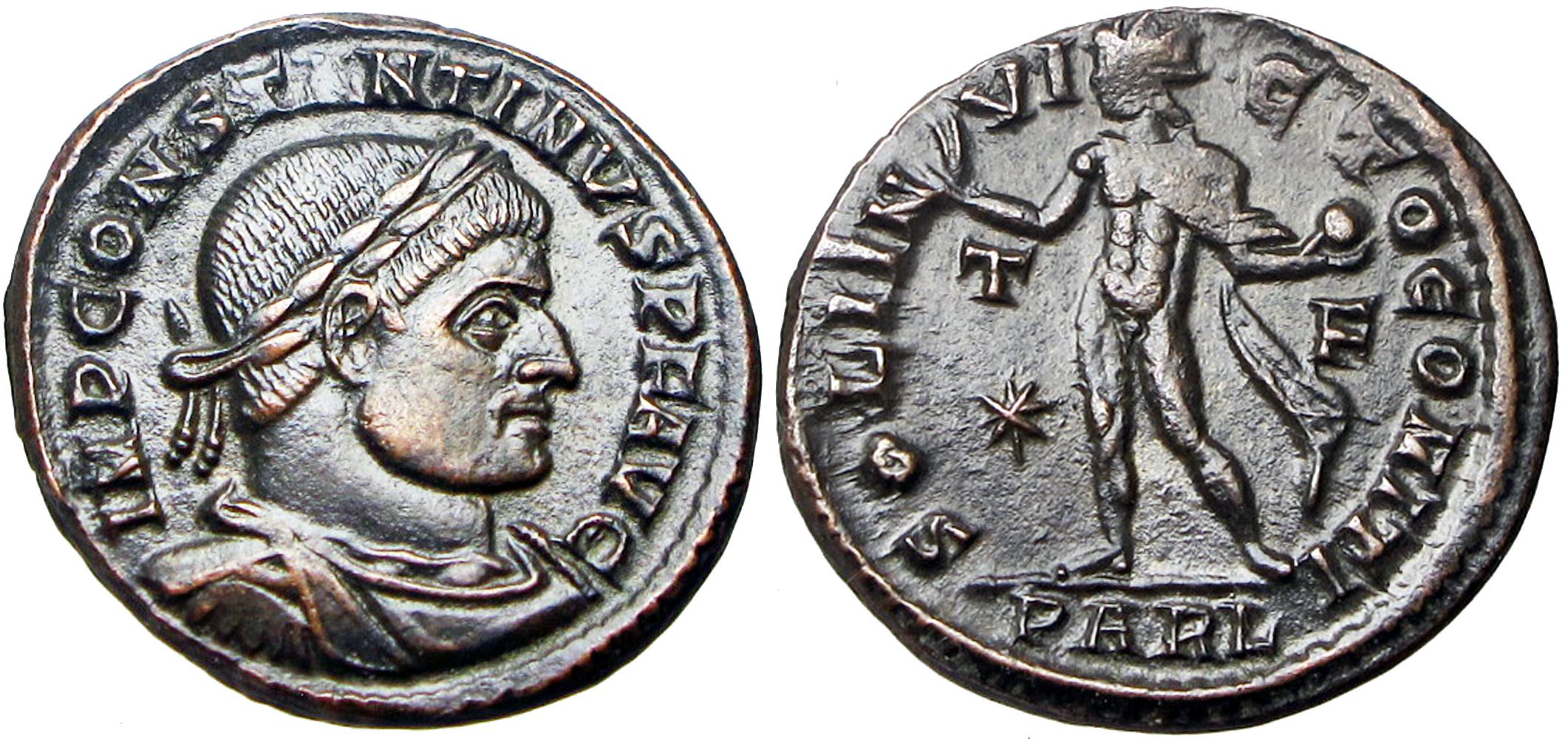 Constantine I. AE Follis. Arles. 316 AD. | Roman Imperial Coins