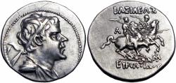 Ancient Coins - BAKTRIA, Greco-Baktrian Kingdom. Eukratides I, circa 170-145 BC.