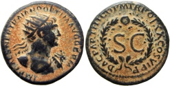 Ancient Coins - Trajan. AD 98-117. Æ As , Scarce and lovely !!!