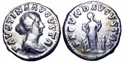 Ancient Coins - Faustina Jr Denarius.(3.41)g, FAVSTINA AVGVSTA,