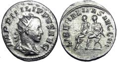 Ancient Coins - Philippus II AR Antoninianus, Liberalitas reversePhilippus II (244-249).