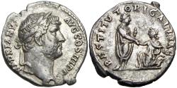 Ancient Coins - Hadrian. AD 117-138. AR Denarius. Restitutor type.