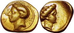 Ancient Coins - KYRENAICA, Kyrene. Circa 331-322 BC. AV Tenth Stater.