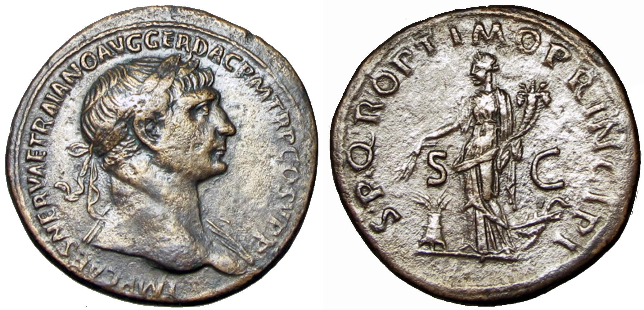 TRAJAN (98-117). Sestertius. Rome.