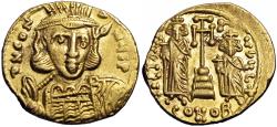 Ancient Coins - Constantine IV Pogonatus, with Heraclius and Tiberius, 668-685. Very rare.
