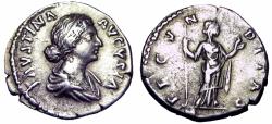 Ancient Coins - Faustina II Denarius.(2.95g), FAVSTINA AVGVSTA