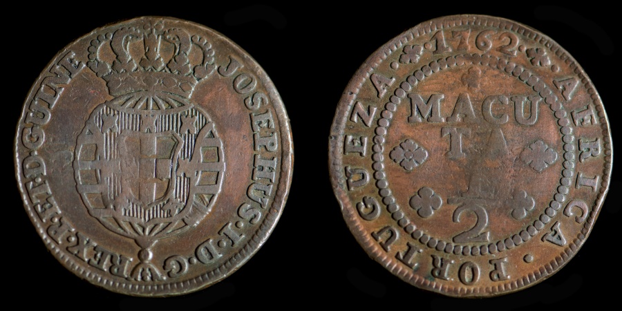 Angola Portuguese Colonial 1762 Macuta Jose I African Coins