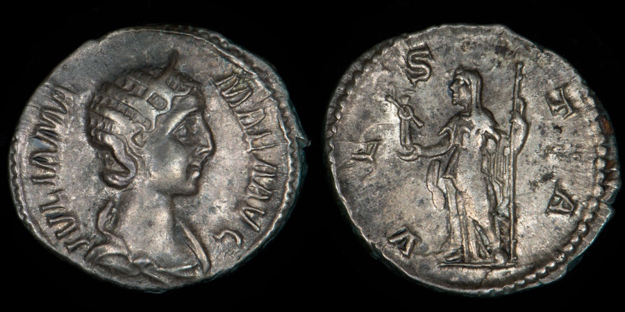 ROMAN EMPIRE – Julia Mamaea Denarius RIC (Severus Alexander) 360, Vesta ...