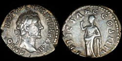 Ancient Coins - ROMAN EMPIRE – Antoninus Pius Denarius RIC 298, 159 – 160 A.D. Felicitas reverse