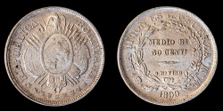 World Coins - BOLIVIA – Republic 1899 PTS MM 50 Centavos