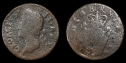 World Coins - IRELAND – Kingdom, "1742(?)" anonymous contemporary counterfeit regal Halfpenny, temp. George II, cast