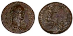 Ancient Coins - ROMAN PROVINCIAL – Cilicia Pedias, Flaviopolis-Flavias, Domitian AE, river god reverse, countermarked