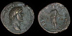 Ancient Coins - ROMAN EMPIRE – Antoninus Pius Dupondius RIC 660, 141 – 144 A.D. Genius of The Senate reverse