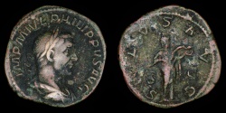 Ancient Coins - ROMAN EMPIRE – Philip I Sestertius RIC 186, 244 A.D. SALVS AVG