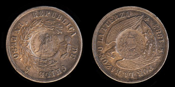 GUATEMALA – Republic, 1894 “1/2 Real” Counterstamp on 1883 Santiago ...