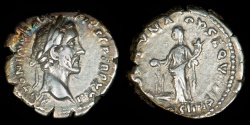 Ancient Coins - ROMAN EMPIRE – Antoninus Pius Denarius RIC 286(a), 158 – 159 A.D. FORTVNA OPSEQVENS reverse