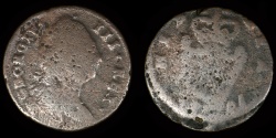 World Coins - IRELAND – Kingdom, "1781" anonymous contemporary counterfeit regal Halfpenny, temp. George III, cast, scarce late cast
