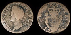 World Coins - IRELAND – Kingdom, "1760" anonymous contemporary counterfeit regal Halfpenny, temp. George II, cast, mule