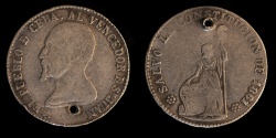 World Coins - BOLIVIA – Republic Proclamation 4 Soles 1861 President José María Achá