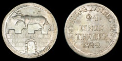 World Coins - GERMAN STATES – ANHALT-BERNBERG 1822 1/24 Thaler, Alexius Friedrich Christian