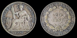 World Coins - FRENCH INDO CHINA – 1900-A 20 Centimes
