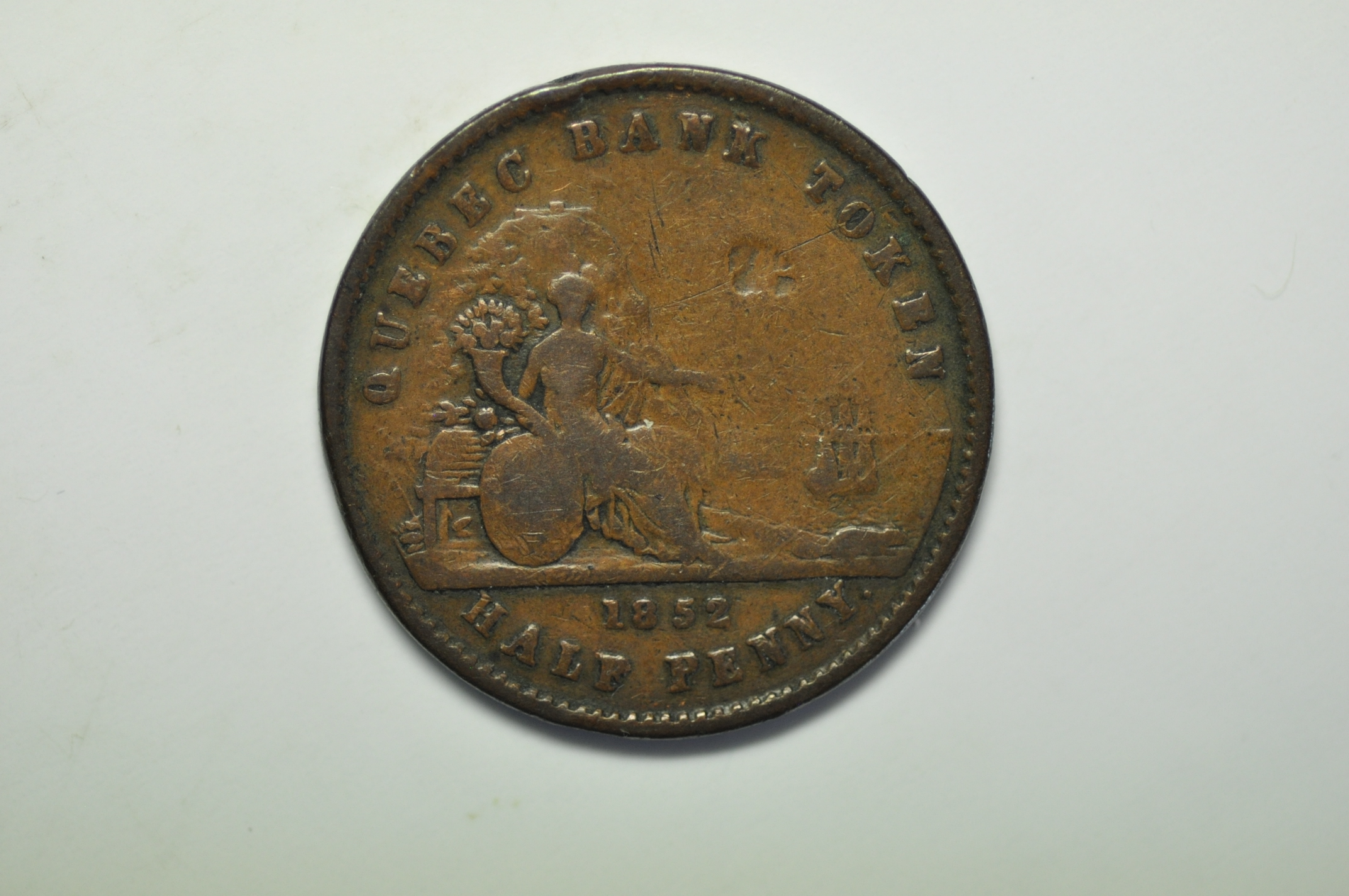 Lower Canada Quebeck Bank; Half Penny 1852 | North & Central American ...